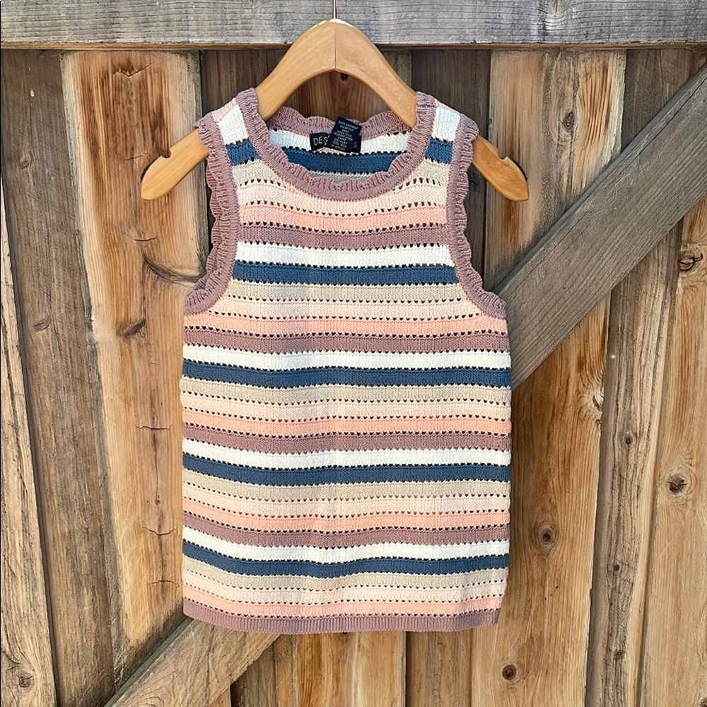 Striped Knit Sleeveless Top